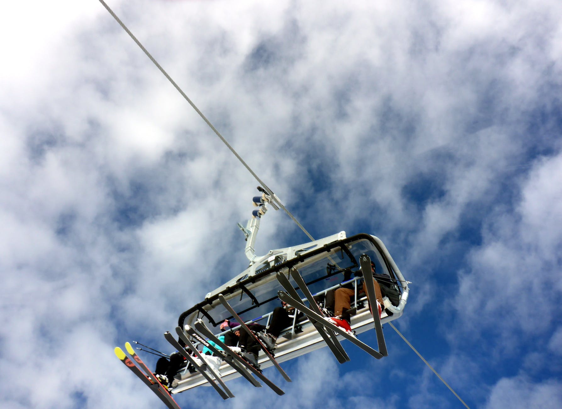 action cable chairlift cloudiness